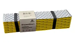 Килимок кемпінговий, каремат Base Camp Expedition IXPE, 185x55x1.5 см Сірий-Жовтий