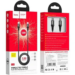 Cable Hoco X50 Exquisito Type-C to Type-C (100W) Black 2m - мініатюра 3