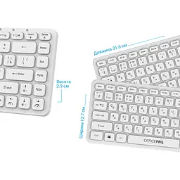 Клавіатура OfficePro бездротова біла (SK790W) - мініатюра 12