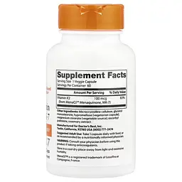 Вітамін К Vitamin K2 MK-7 100 mcg 60 Veggie Caps Doctor's Best vit0006309 - мініатюра 2
