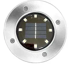 Світильник на сонячній батареї DISK Lights підсвічування для саду 8 Led сталевий