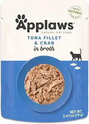 Вологий корм для котів Applaws Tuna Fillet with Crab in Broth (тунець з крабом у бульйоні)