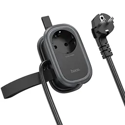 Мережевий зарядний пристрій подовжувач Hoco NS6 2 USB/ Type-C 1 розетка 1.1m чорний - мініатюра 4