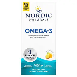 Омега риб'ячий жир Nordic Naturals Omega-3 690 мг 120 капсул Лимон - мініатюра 2
