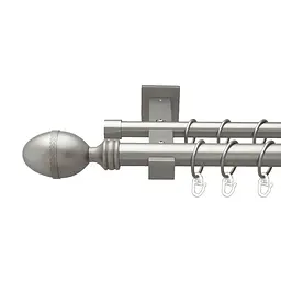 Карниз Orvit Фарже металевий дворядний техно гладка труба кільце металеве Сатин 25\19 мм 300 см (00-00026444)