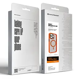 Чехол для Apple iPhone 15 Pro Max, Unit MagSafe SE, оранжевый, с защитой камеры, магсейф, противоударный, магнитный, панель-накладка с MagSafe, с поддержкой беспроводной зарядки, TPU+PC, защита всего корпуса, ударопрочный, ArmorStandart (ARM75372) - мініатюра 5