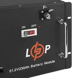 Акумулятор LP LiFePO4 48V (51,2V) - 230 Ah (11776Wh) (Smart BMS 200A) с LCD RM - мініатюра 4