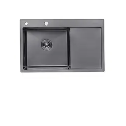 Кухонна мийка Kroner KRP Schwarze - 7849LHM PVD (3,0/1,0 мм) (CV025278)