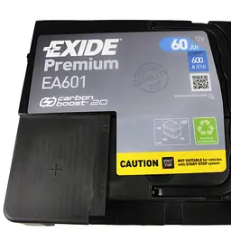 Акумулятор автомобільний EXIDE PREMIUM 60A (EA601) - мініатюра 2