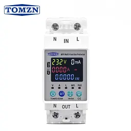 Розумний автоматичний вимикач Tuya Wi-Fi TOMZN TOVA-63T 110/220V 63A Цифрове реле з лічильником кольоровий дисплей (19641) - мініатюра 2