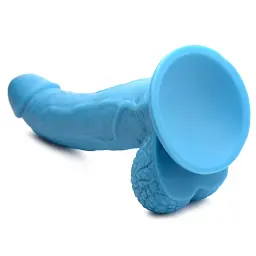 Фалоімітатор Pop Peckers 7.5 Dildo With Balls - Blue, 21.5 см (блакитний) - мініатюра 4