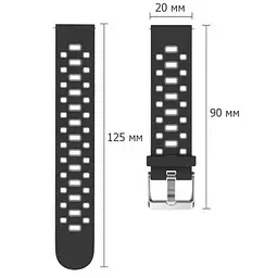Спортивний ремінець Primo Perfor Classic для годинника Huawei Watch 2 Black Grey - мініатюра 5