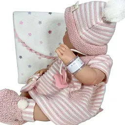 Лялька Nines d'Onil Reborn у рожевому одязі дівчинка 37 см (245) - мініатюра 3