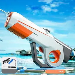 Водяний акумуляторний автомат Water Gun 8002C (600ml) with lithium battery White / Orange - мініатюра 5