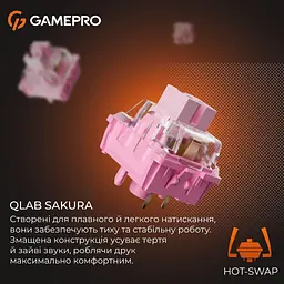 Клавіатура GamePro MK160 V2 Warden QLAB Sakura Black (MK160-V2-B-QS) U1 - мініатюра 9