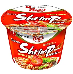 Корейський рамен Nongshim Big Bowl Noodle Shrimp зі смаком креветок у склянці 115 г