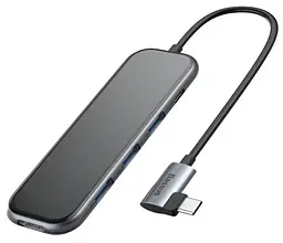 Мультіпортовий адаптер USB Хаб Baseus Multi-functional HUB 3USB3.0/HD4K/PD Gray CAHUB-BZ0G