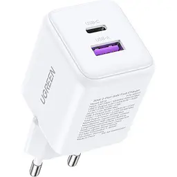 Зарядний пристрій Ugreen USB + USB-C GaN 30 Вт X516 білий (65015) - мініатюра 4