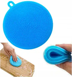 Губка мочалка прихватка для посуду силіконова Better Sponge 4 в 1, Kitchen Master Блакитний 85751 - мініатюра 4