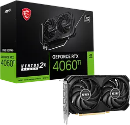Відеокарта GeForce RTX 4060 Ti 8GB MSI Ventus 2X Black OC (RTX 4060 Ti VENTUS 2X BLACK 8G OC) Б/В - мініатюра 2