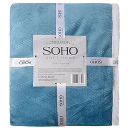 Ковдра Soho Plush hugs Silver blue флісова, 220х200 см, блакитна з білим (1226К) - мініатюра 4