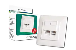 Настінна розетка CАТ 5e STP 2xRJ45 8P8C для прихованої проводки Digitus teh0018043