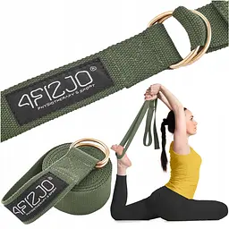 Ремінь для йоги 4FIZJO 300 см 4FJ0527 Olive (P-5907739318442) - мініатюра 2