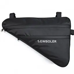 Сумка велосипедна NEWBOLER BG-0853 трикутна під раму, чорна, з відділеннями на блискавці