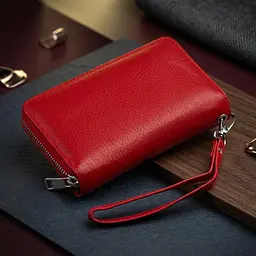 Гаманець зі шкіри на клямці ST Leather 19343 червоний - мініатюра 4