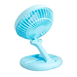 Міні вентилятор на акумуляторі Mini Fan блакитний, складаний з USB, настільний - мініатюра 2