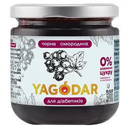 Джем для діабетиків на пектині YAGODAR Чорна смородина 210 г (2333380381)