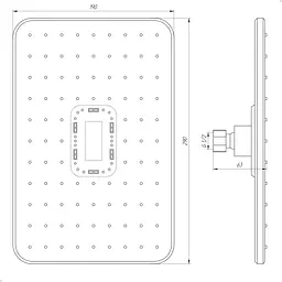 Верхній душ Globus Lux Tropic SD-003-30-BB, Чорний - мініатюра 4