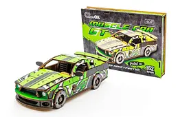 Конструктор Puz-00640 "Muscle Car" дерев'яний, 162 дет., зелений колір, розмір моделі 24х9х7 см PuzzleOk