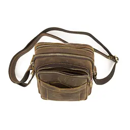 Невеликий шкіряний месенджер коричневого кольору Tiding Bag M39-681DB - мініатюра 6