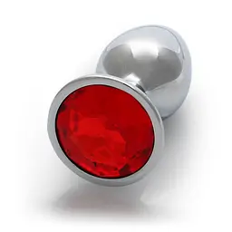 Анальна пробка Ouch! Round Gem M, 7.1 см (червоний) - мініатюра 4