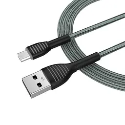 Кабель ColorWay USB - micro USB (M/M), Braided Cloth, 3 А, 1 м, Сірий (CW-CBUM041-GR) - мініатюра 4