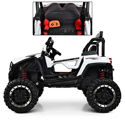 Дитячий двоїстий електромобіль джип квадроцикл Багі 4WD Bambi Racer M 3804EBLR-1 білий - мініатюра 3