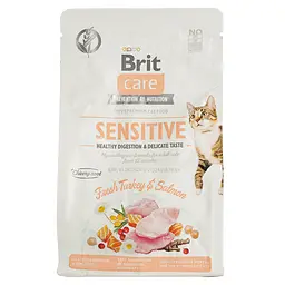 Сухий корм для кішок з чутливим травленням Brit Care Cat GF Sensitive Digestion&Delicate Taste зі свіжою індичкою і лососем 0.4 кг - мініатюра 2