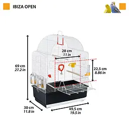 Клітка для канарок і дрібних птахів Ferplast Ibiza Open чорна495×30×69см 52021811 - мініатюра 2