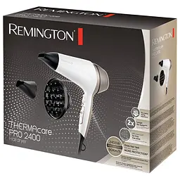 Фен Remington Thermacare Pro, 2200Вт, 3 режими, дифузор, іоніз-я, хол. обдув, турбо режим, біло-коричневий - мініатюра 3