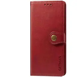 Шкіряний чохол-книжка GETMAN Gallant (PU) для Xiaomi Redmi Note 9 / Redmi 10X Червоний