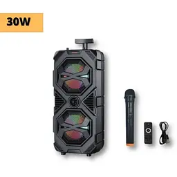 Портативна колонка XPRO ZQS8212 валіза 30Вт USB SD FM радіо Bluetooth 1 мікрофон ДУ (MER-15655) - мініатюра 2