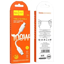 Дата кабель Hoco X96 Hyper Type-C to Type-C 100W (1m) White - мініатюра 4