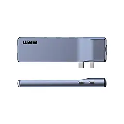 Хаб USB-C ArmorStandart For MacBook M-Series HD4K+LAN+PD+3USB+TF/SDcard Grey (ARM69367) - мініатюра 2