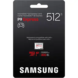 Карта пам'яті Samsung P9 Express Micro SD Express 512Gb, Up to 800 MB/s для Nintendo Switch 2 (MB MK512T/AM)