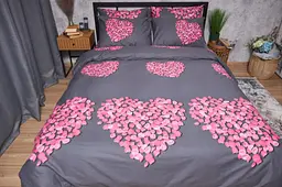 Комплект постільної білизни Moon&Star Satin Elit Rose Quartz сімейний 2х160х220 см наволочки 4х70х70 см - мініатюра 2