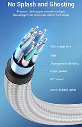 Кабель HDMI M - M, 1.0м, V2.0, 4K 60Гц, обплетення, Aluminum Alloy Type сірий Vention - мініатюра 7