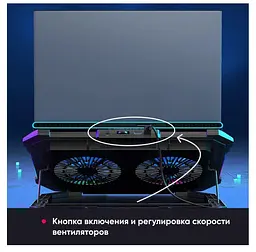 Охолоджувальна підставка для ноутбука 15,6-17,3 дюймів Ice Coorel F8 RGB - мініатюра 6