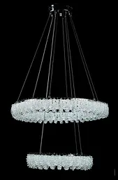 Двоярусна підвісна кришталева люстра L33038/600+400/2 LED (CH) - хром, 182 Вт, діаметр 60 см, від 16 до 25 м2 - мініатюра 4