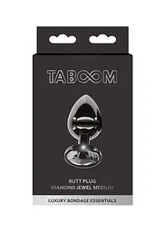 Анальна пробка Taboom Butt Plug With Diamond Jewel M, 8,5 см (чорний) - мініатюра 3